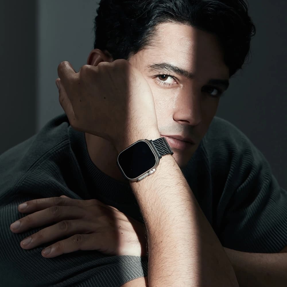 PITAKA Carbon Fiber Modern pentru Apple Watch 1/2/3/4/5/6/7/8/9/10/11/SE/SE 3/Ultra/Ultra 2/Ultra 3 negru gri - 23