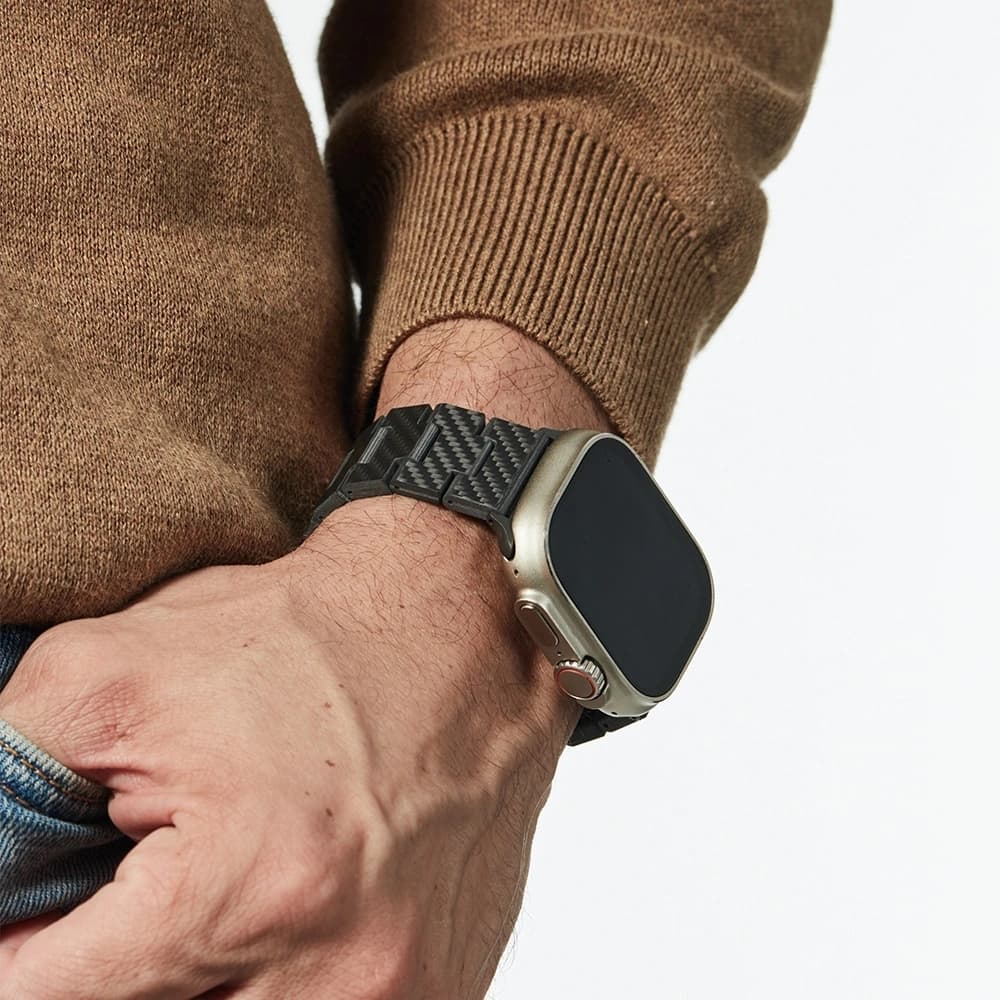 PITAKA Carbon Fiber Modern pentru Apple Watch 1/2/3/4/5/6/7/8/9/10/11/SE/SE 3/Ultra/Ultra 2/Ultra 3 negru gri - 26