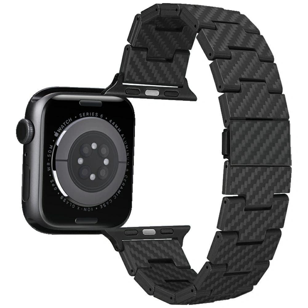 PITAKA Carbon Fiber Retro pentru Apple Watch 1/2/3/4/5/6/7/8/9/10/11/SE/SE 3/Ultra/Ultra 2/Ultra 3 negru gri - 5