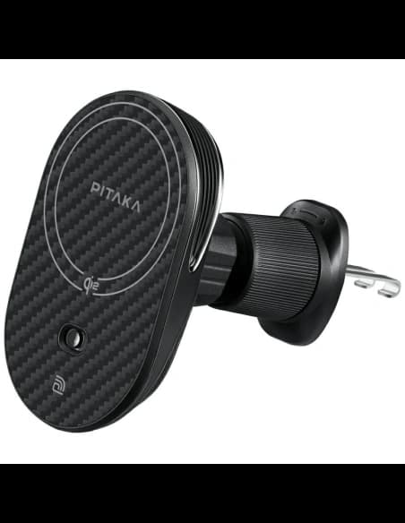 PITAKA MagEZ Pro 2 Qi2 15W NFC MagSafe car mount with wireless charger black grey