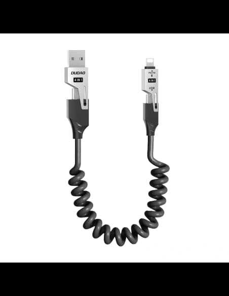 Dudao L20 Pro 4v1 USB-A, USB-C / Lightning, USB-C kabel černý