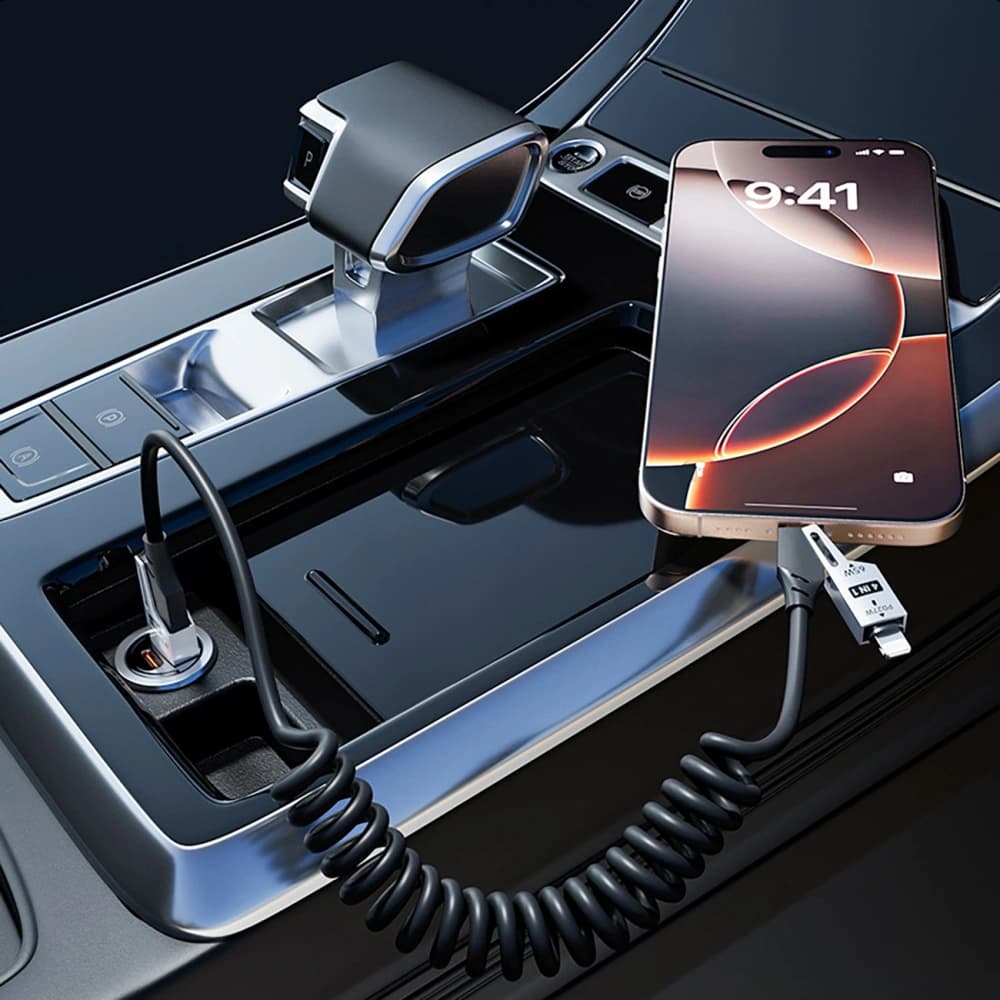 Dudao L20 Pro 4in1 USB-A, USB-C / Lightning, USB-C Kábel fekete - 6