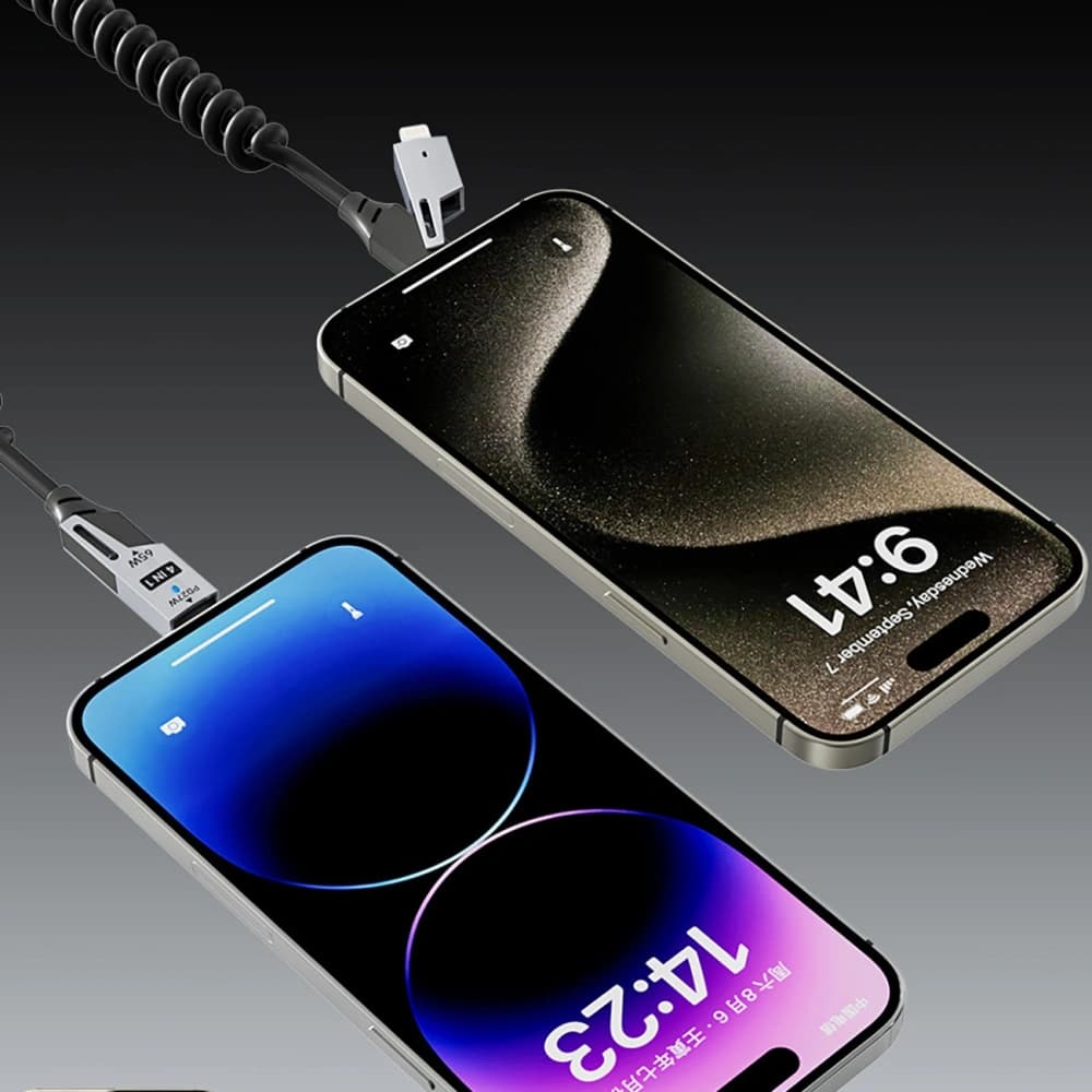 Dudao L20 Pro 4in1 USB-A, USB-C / Lightning, USB-C Kábel fekete - 7