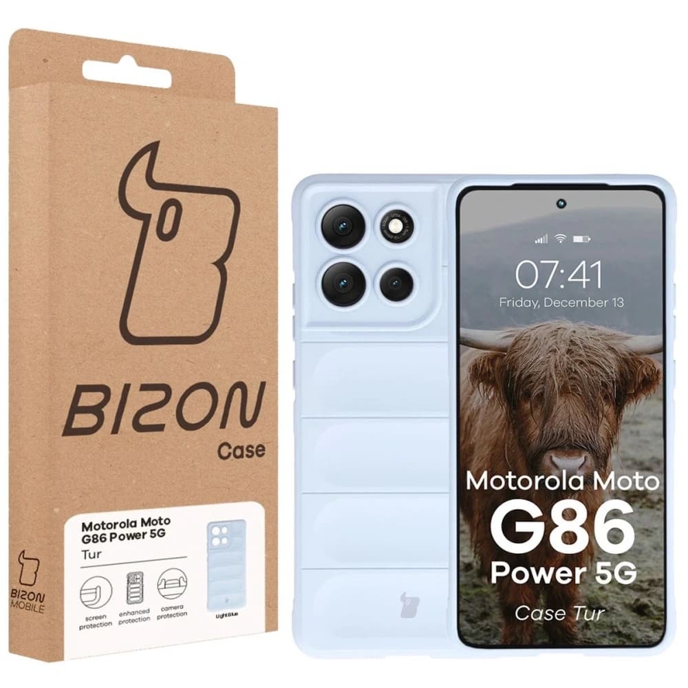 Carcasa Bizon Tur Motorola Moto G86 Power 5G albastru deschis - 8