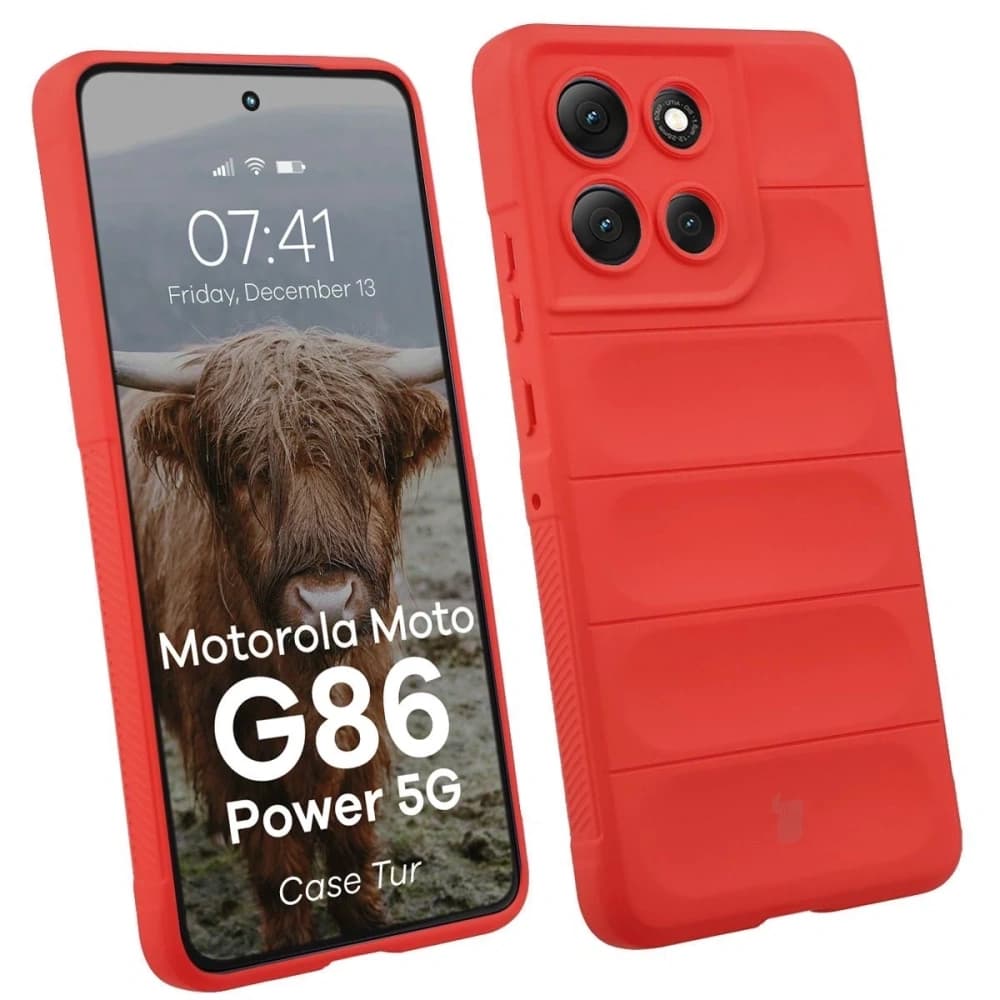 Carcasa Bizon pentru Motorola Moto G86 Power 5G roșie - 1