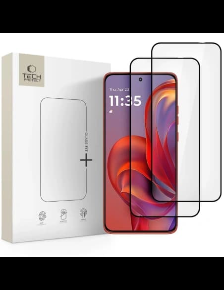 Szkło hartowane Tech-Protect Glass Fit+ do Motorola Edge 50 Neo / 60 Neo Black [2 PACK]