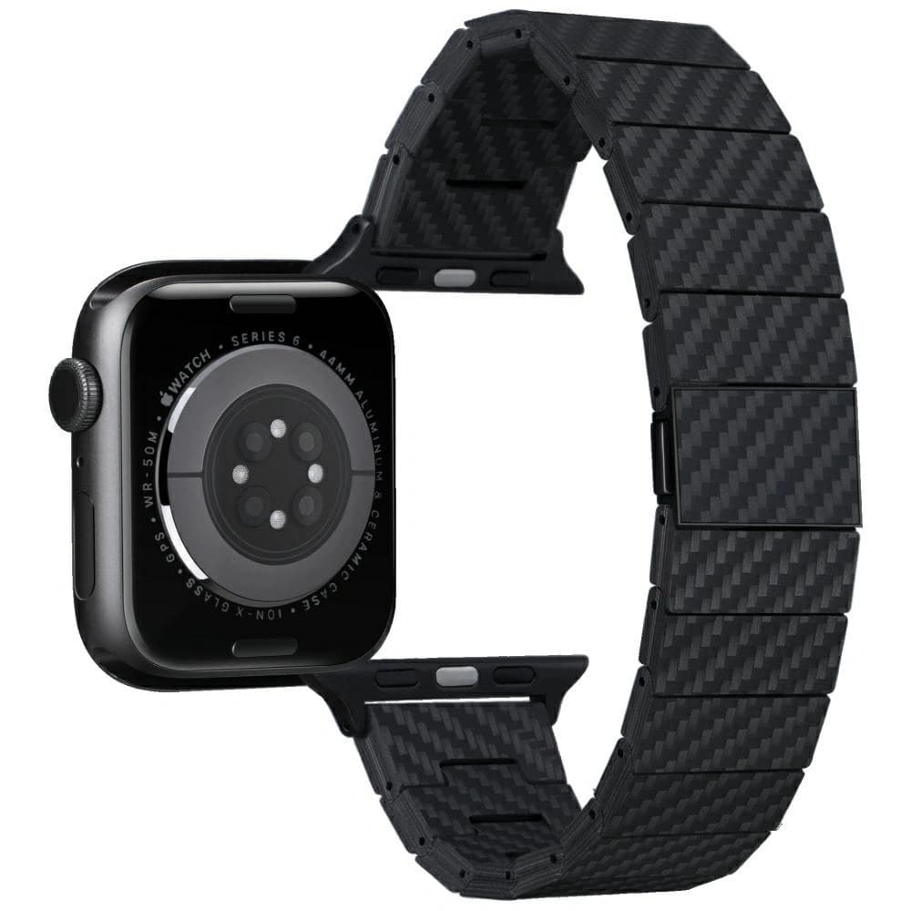 PITAKA Carbonfaser Modern Apple Watch 1/2/3/4/5/6/7/8/9/10/11/SE/SE 3/Ultra/Ultra 2/Ultra 3 schwarz grau - 6