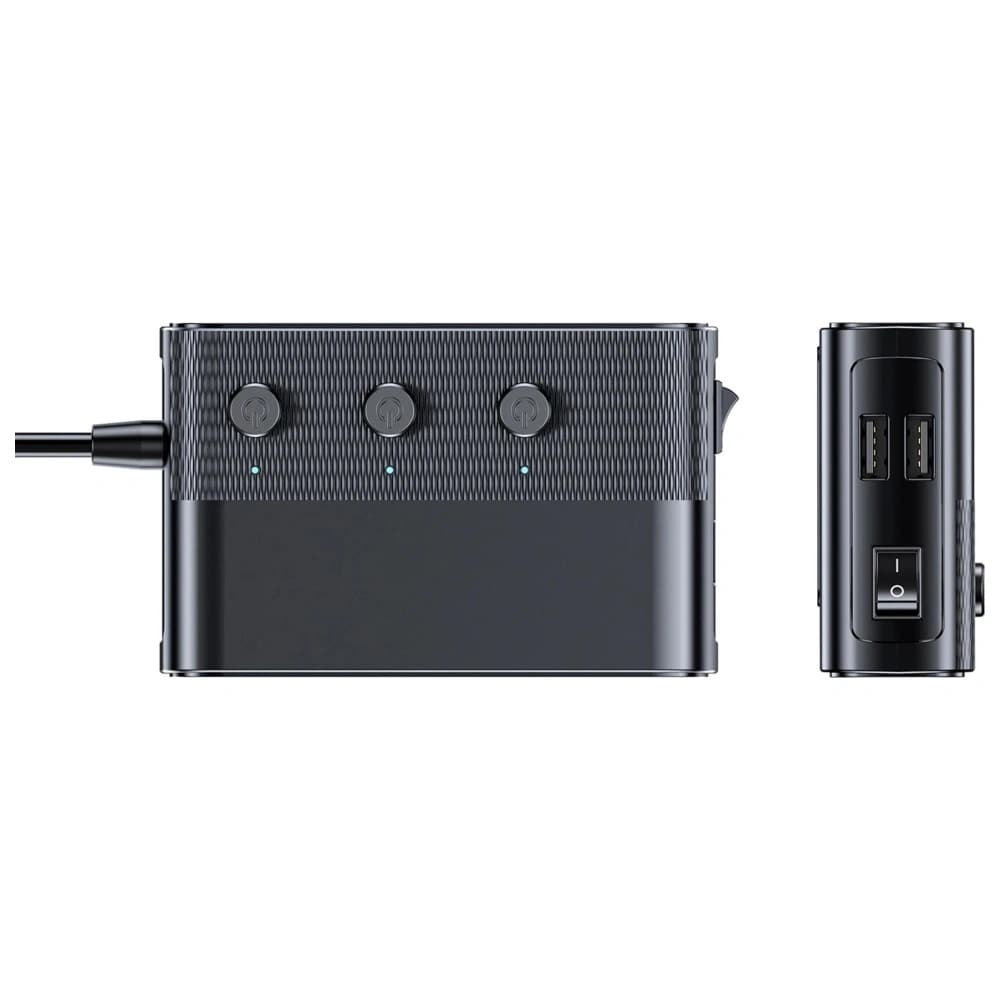 3MK Împărțitor de putere auto 120W PD QC PPS 3xUSB-A, USB-C, 3xDC negru - 3