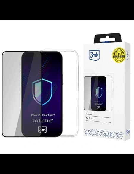 Set 3MK ComfortDuo Privacy Clear pentru Samsung Galaxy S25 Edge