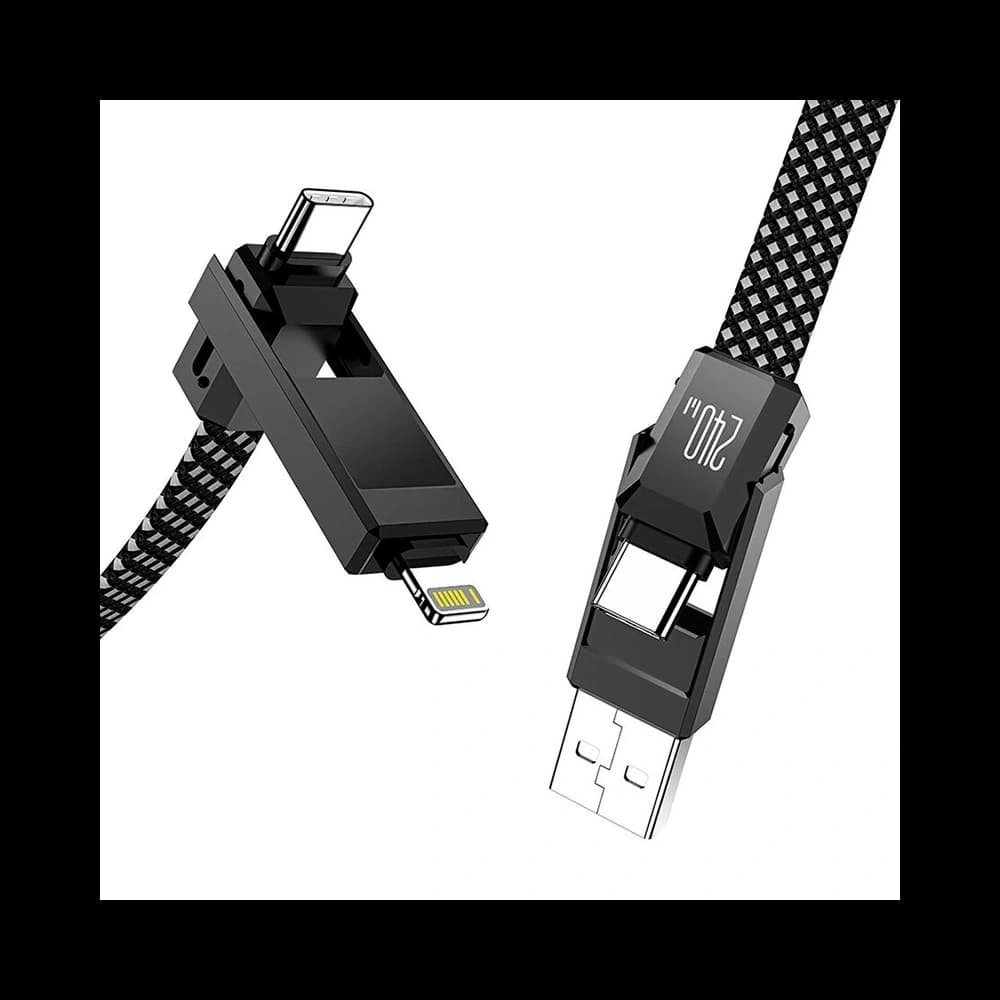 Blitzwolf BW-HDC7 Cablu USB 4 în 1 USB-A, USB-C / USB-C, Lightning 240W 1.2m (negru) - 4