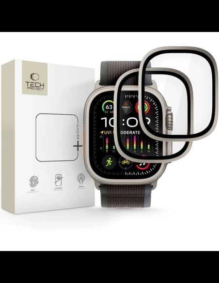 Tech-Protect Skleněný kroužek pro Apple Watch Ultra 1 / 2 49mm Titan [2 BALENÍ]