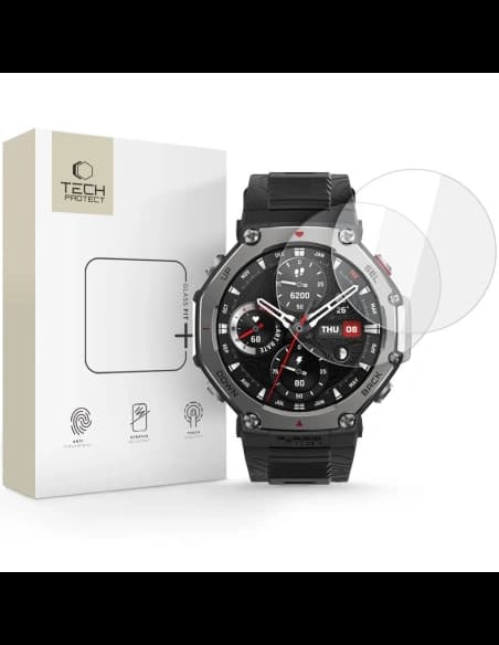 Szkło hartowane Tech-Protect Glass Fit+ do Amazfit T-rex 3 Pro 48mm Clear [2 PACK]