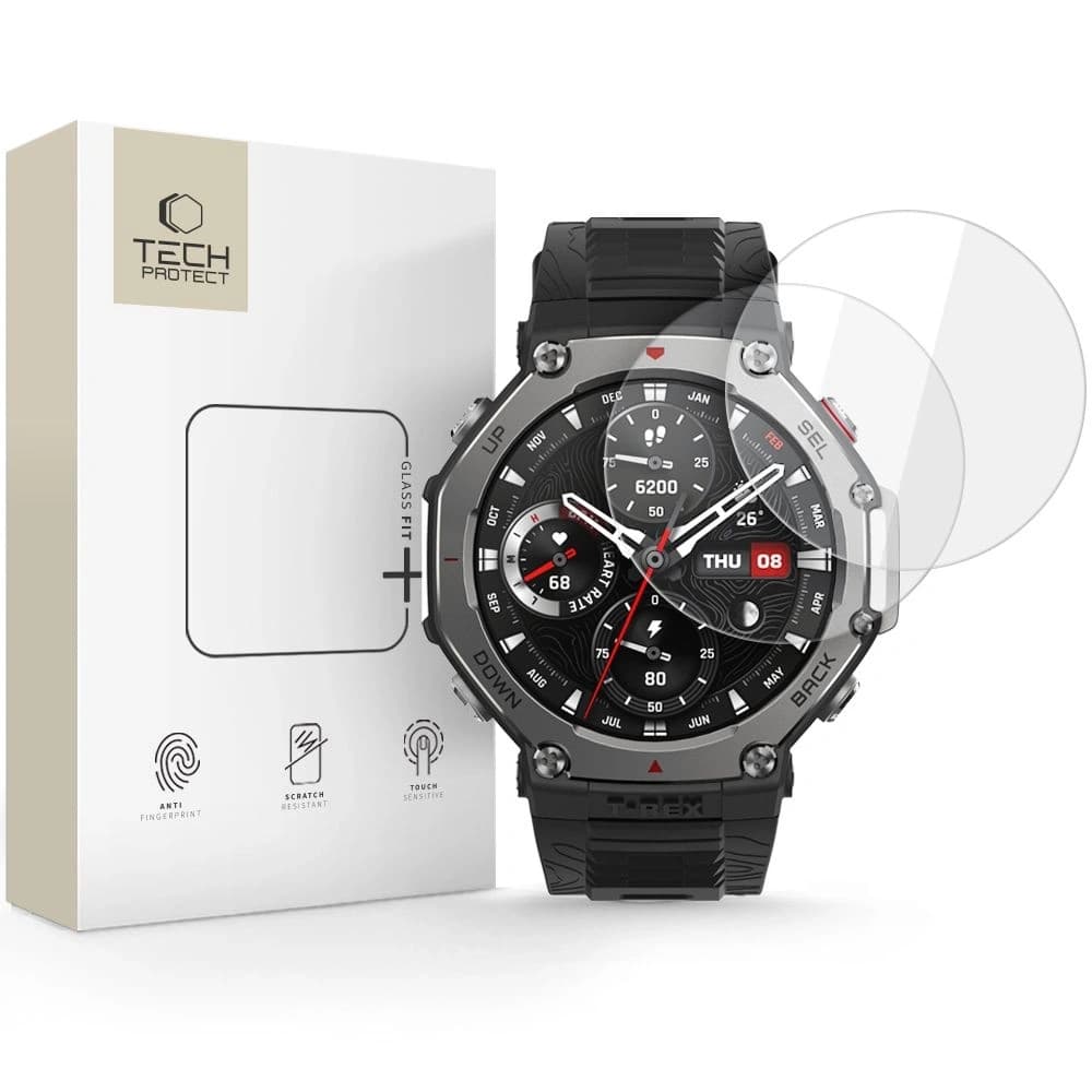 Tech-Protect Glass Fit+ Amazfit T-rex 3 Pro 48mm Átlátszó [2 CSOMAG] - 1