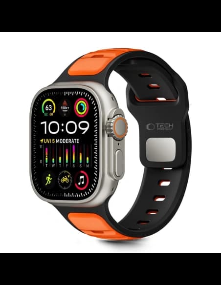 Tech-Protect IconBand Linie Apple Watch 8 / 9 / 10 / 11 / SE / Ultra 44/45/46/49mm Schwarz/Orange