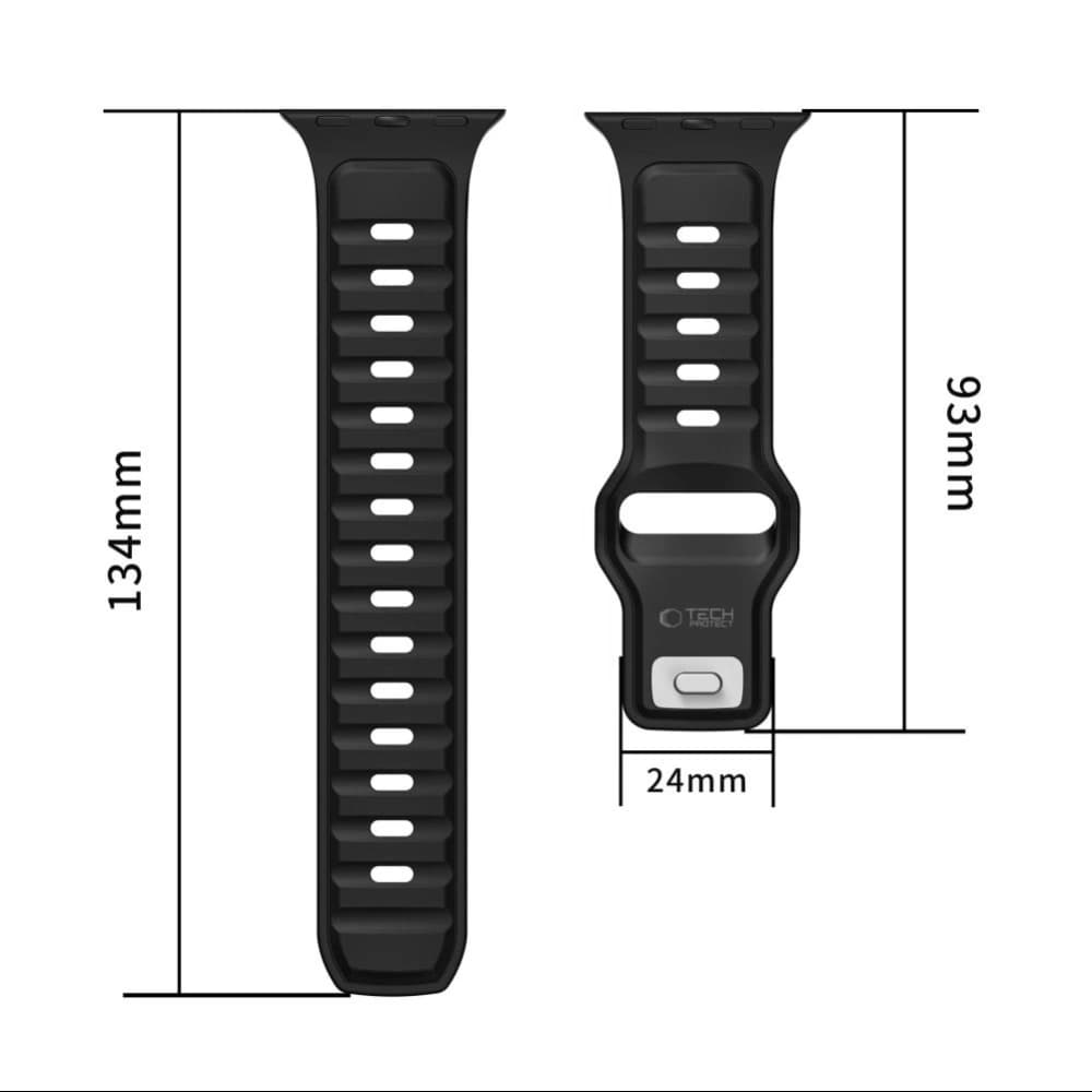 Tech-Protect IconBand Line Apple Watch 8 / 9 / 10 / 11 / SE / Ultra 44/45/46/49mm Černá/oranžová - 3