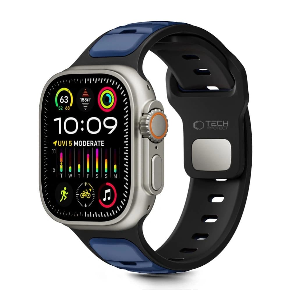 Tech-Protect IconBand Linie Apple Watch 8 / 9 / 10 / 11 / SE / Ultra 44/45/46/49mm Schwarz/navy - 1