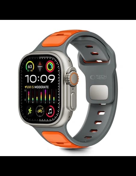 Tech-Protect IconBand Linie Apple Watch 8 / 9 / 10 / 11 / SE / Ultra 44/45/46/49mm Grau/Orange