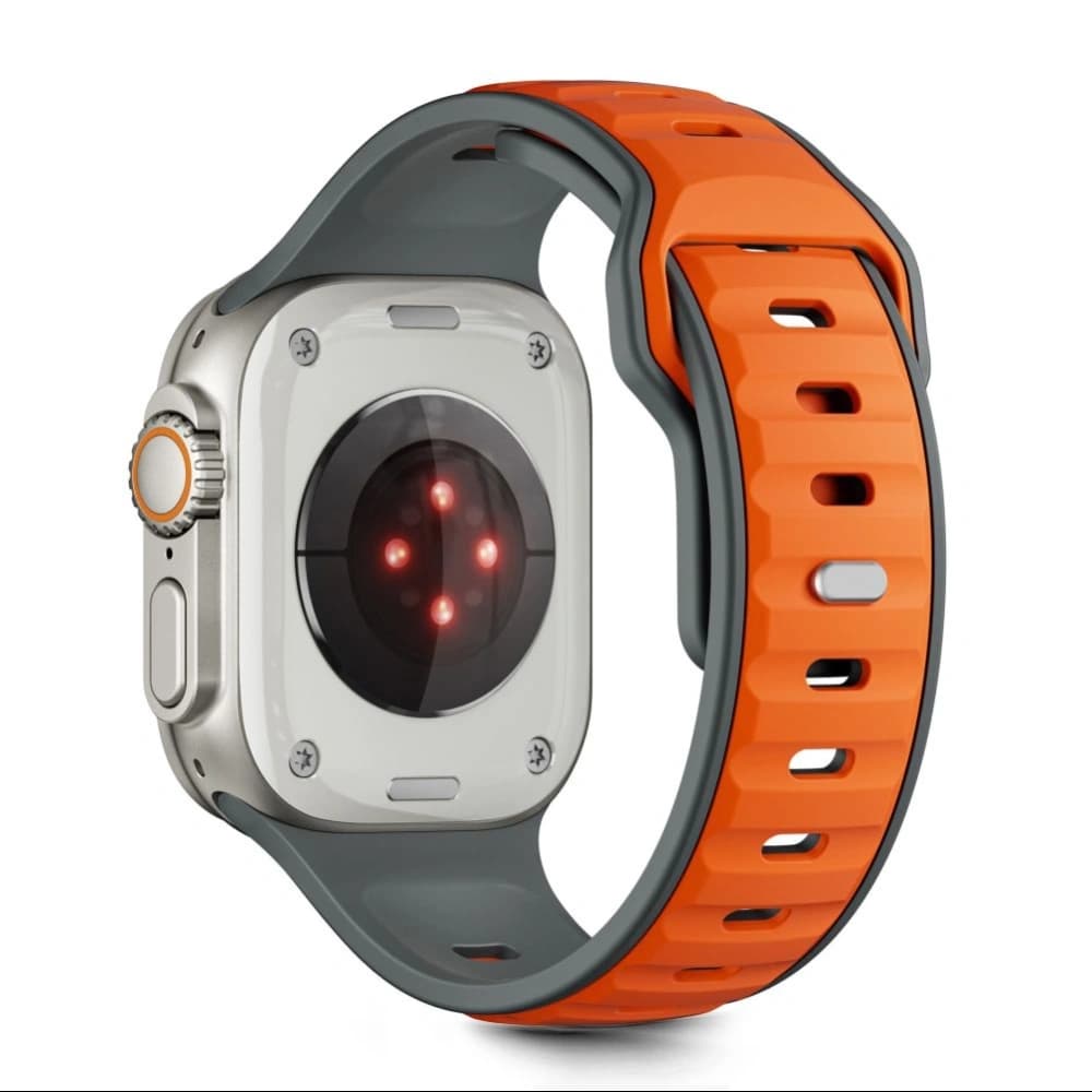 Tech-Protect IconBand Line Apple Watch 8 / 9 / 10 / 11 / SE / Ultra 44/45/46/49mm Šedá/oranžová - 2