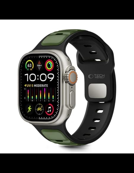 Tech-Protect IconBand Linie Apple Watch 8 / 9 / 10 / 11 / SE / Ultra 44/45/46/49mm Schwarz/Grün