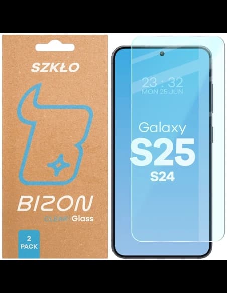 Bizon Glass Clear Duo Galaxy S25 / S24 [2 PACK]