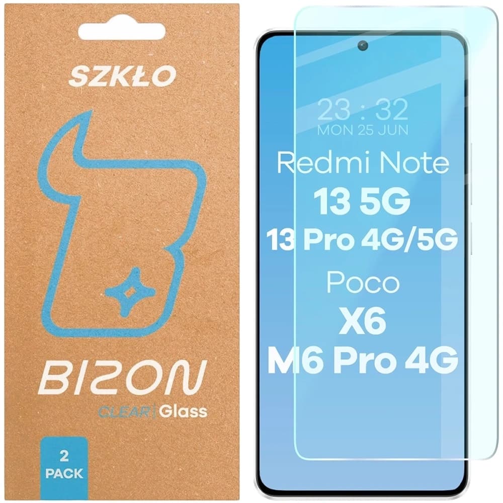 Bizon Glass Clear Duo Xiaomi POCO X6 / M6 Pro 4G / Redmi Note 13 5G / 13 Pro 4G/5G [2 BALENÍ] - 1