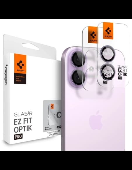 Protector de cameră Spigen Optik Pro Glas.tr ez Fit pentru Apple iPhone 16 / 16 Plus / 17 Violet [2 PACHET]