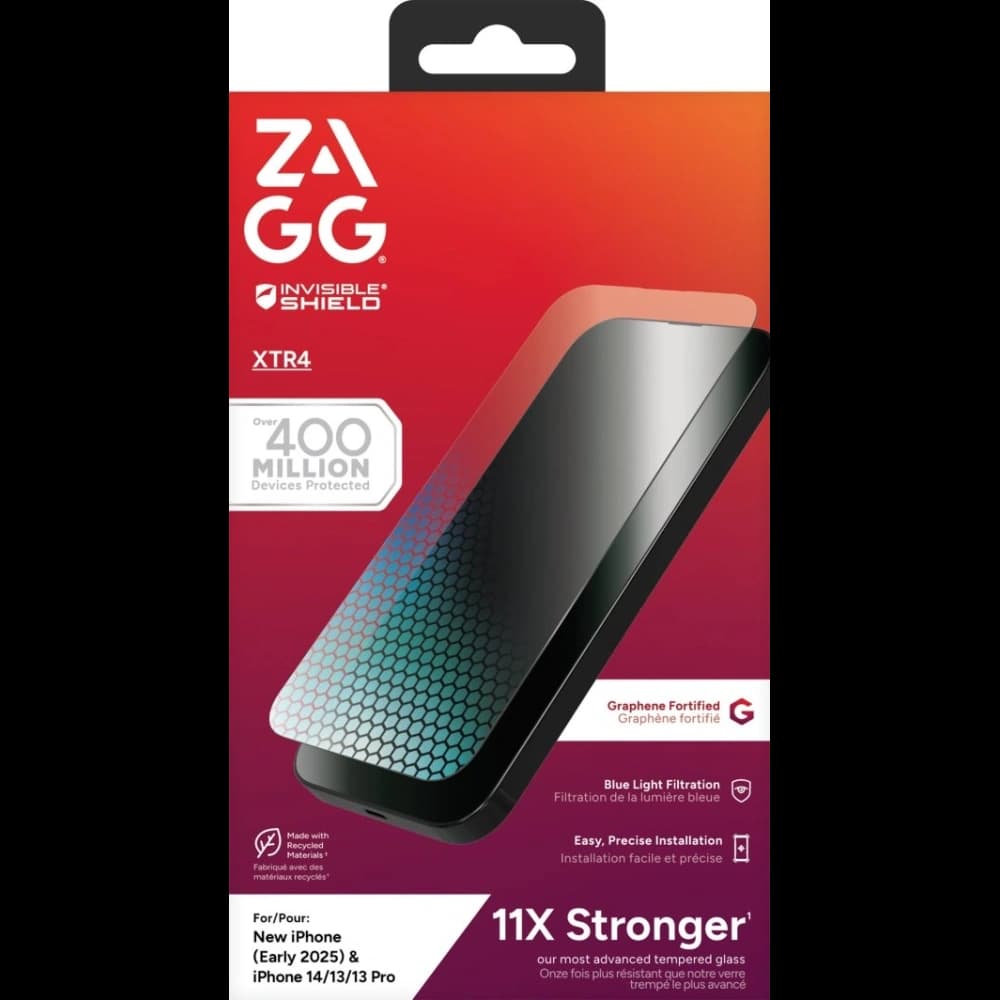 ZAGG XTR4 tempered glass with blue light filter Apple iPhone 16e / 15 / 14 / 13 - 4