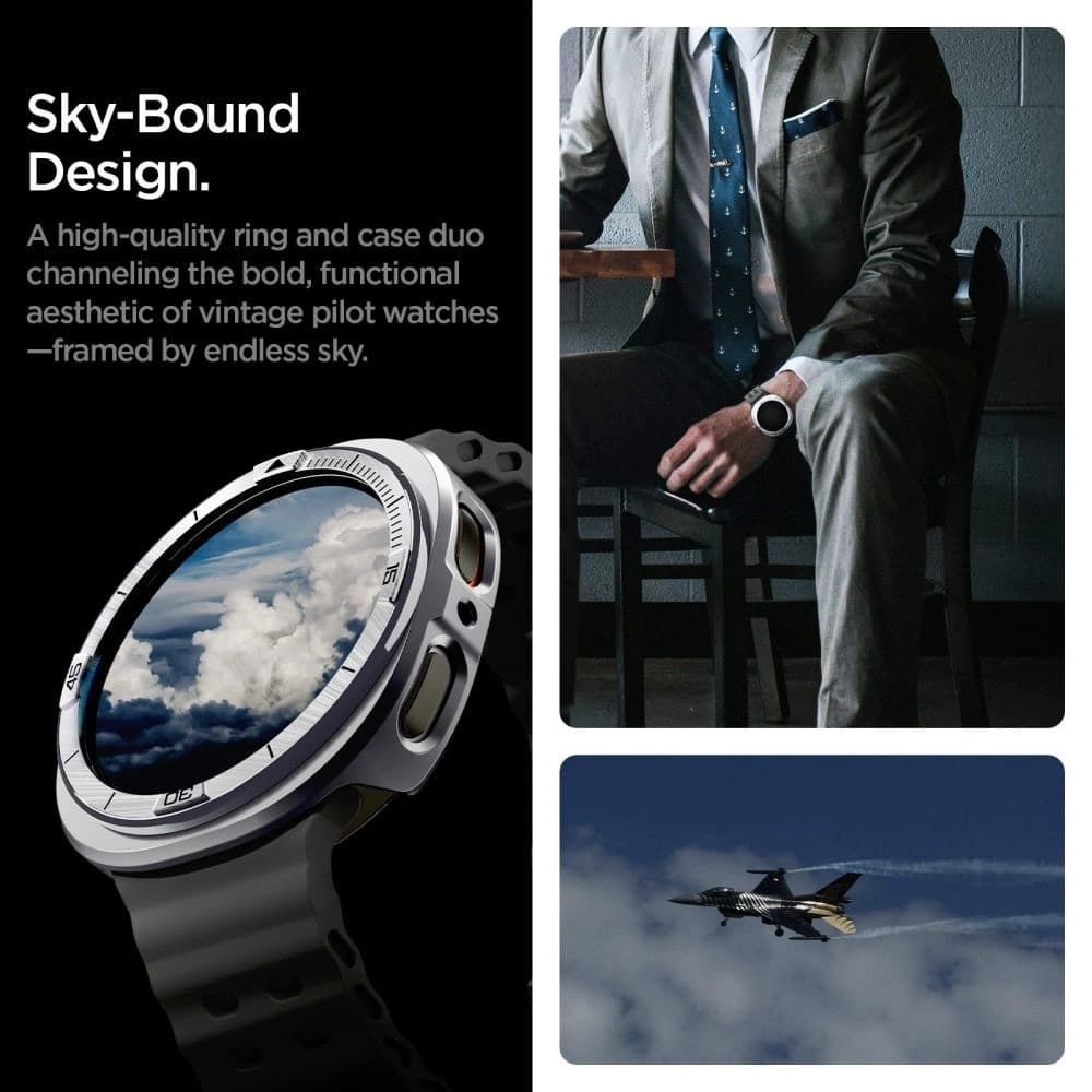 Spigen Bezel Tune Pro Pilot Samsung Galaxy Watch 8 44mm Ezüst - 13