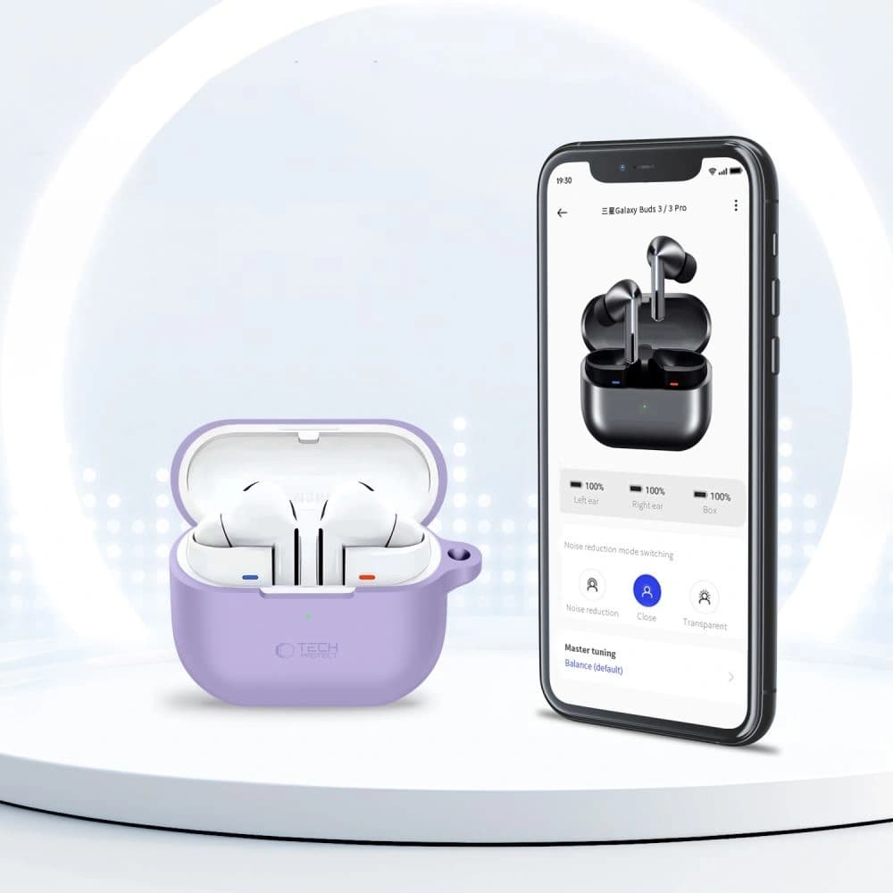 Tech-Protect Cârlig din Silicon pentru Samsung Galaxy Buds 3 / 3 FE / 3 Pro Lavandă - 5