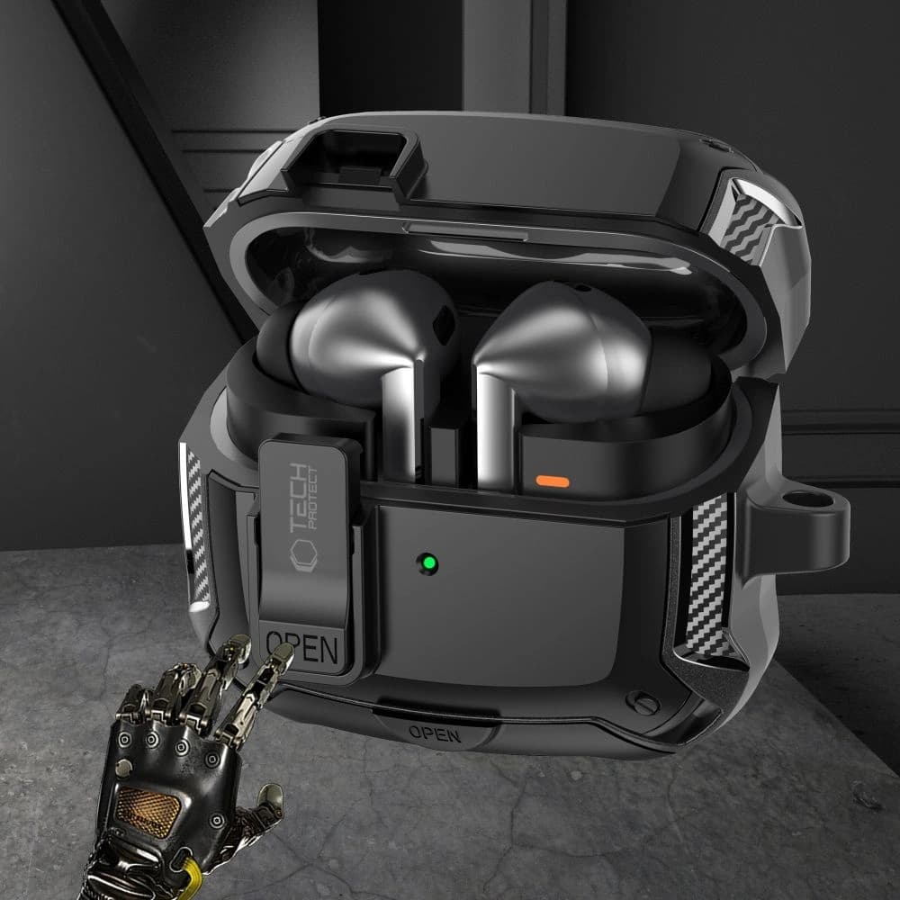 Tech-Protect Carbonox Magsafe Samsung Galaxy Buds 3 / 3 FE / 3 Pro Černá - 4