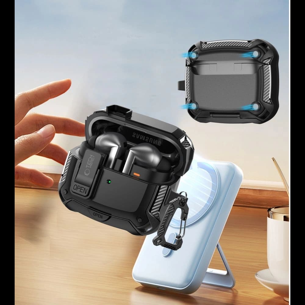 Tech-Protect Carbonox Magsafe Samsung Galaxy Buds 3 / 3 FE / 3 Pro Černá - 8