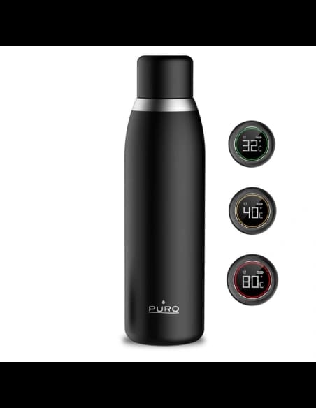 PURO Smart Bottle Thermal 500ml INOX (Black)