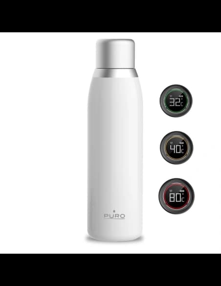 PURO Smart Bottle Thermal 500ml INOX (White)