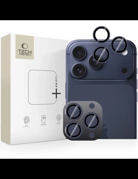 Osłona aparatu Tech-Protect Camring Fit+ do Apple iPhone 14 Pro / 14 Pro Max / 15 Pro / 15 Pro Max / 16 Pro / 16 Pro Max / 17 Pro / 17 Pro Max Deep Blue