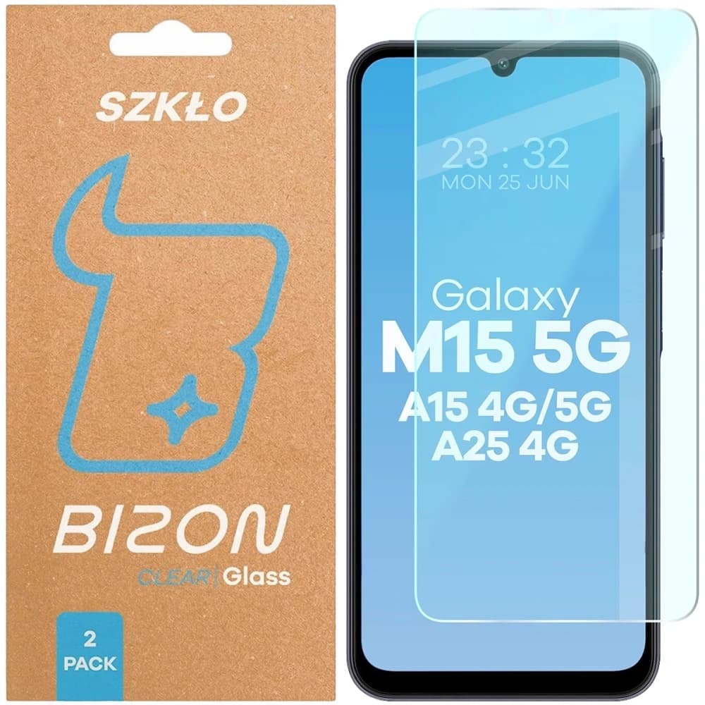 Bizon Glass Clear Duo Samsung Galaxy A15 4G/5G / A25 5G / M15 5G [2 PACHET] - 1