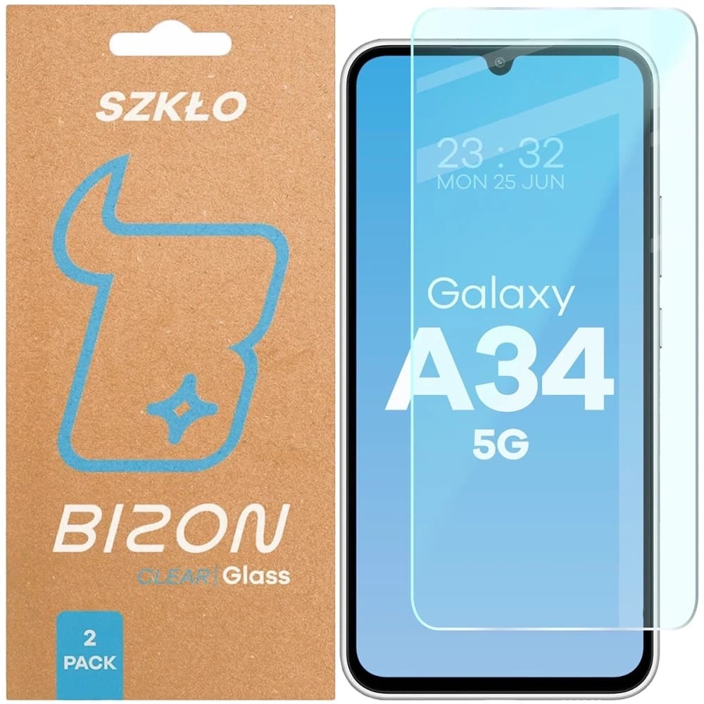 Bizon Glass Clear Duo Samsung Galaxy A34 5G [2 PACK] - 1