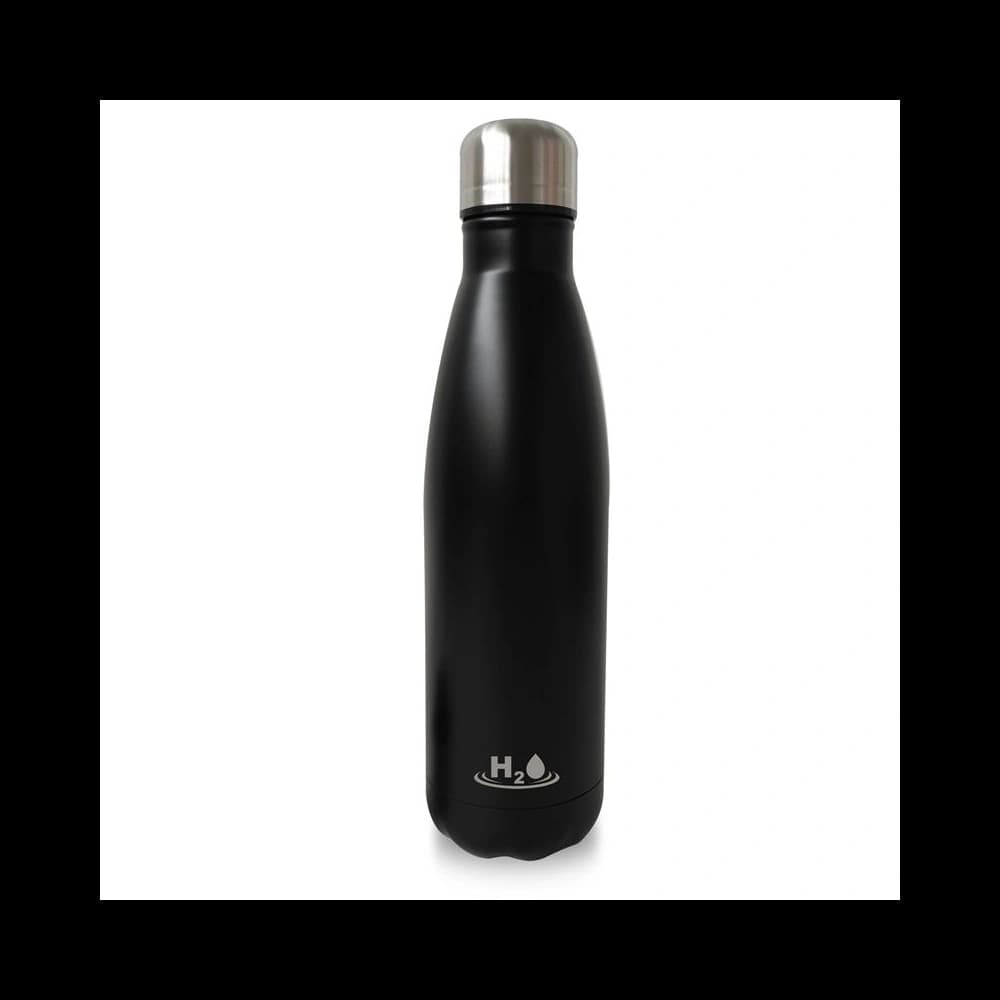 PURO H2O Thermal Stainless Steel Water Bottle 500ml (Matt Black) - 1