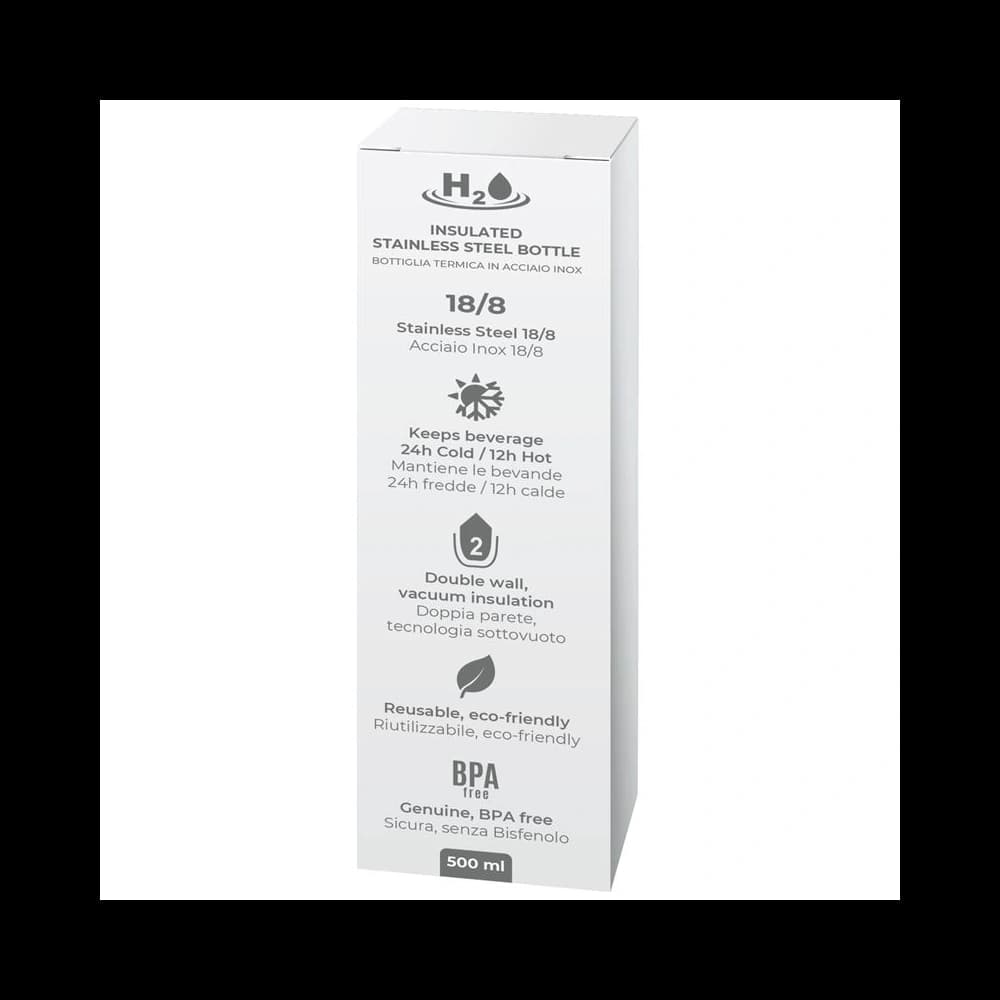 PURO H2O Thermal Stainless Steel Water Bottle 500ml (Matt Black) - 2