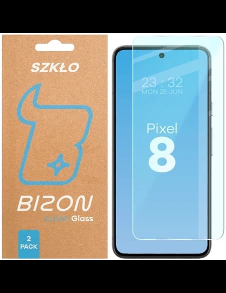 Szkło hartowane Bizon Glass Clear Duo do Google Pixel 8 [2 PACK]
