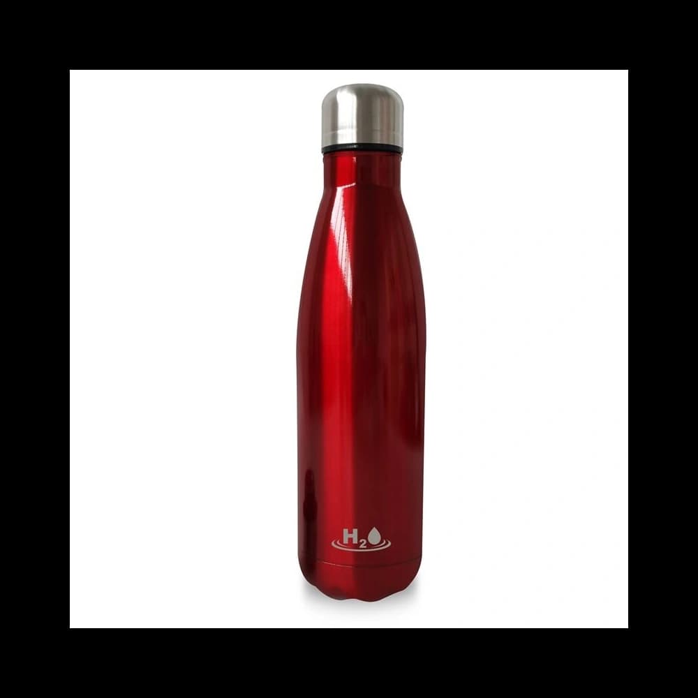 PURO H2O Thermal Stainless Steel Water Bottle 500ml (Shiny Red) - 1