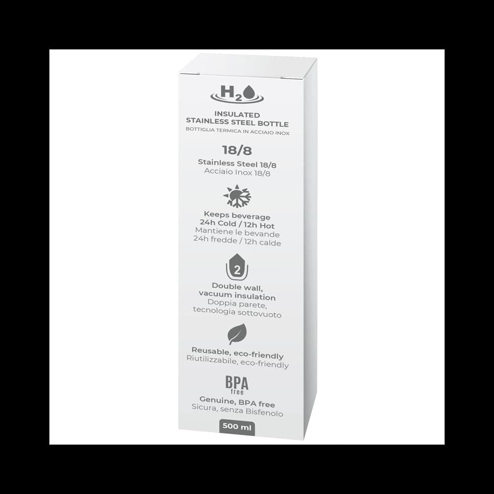 PURO H2O Thermal Stainless Steel Water Bottle 500ml (Silver) - 2