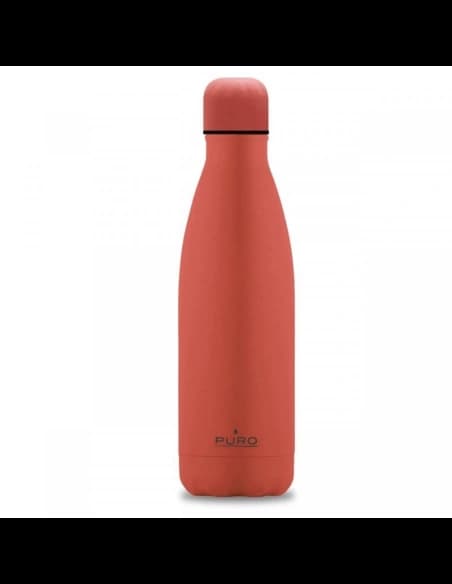 PURO ICON Thermal Stainless Steel Water Bottle 500ml (Living Coral) (Silicon Coating)