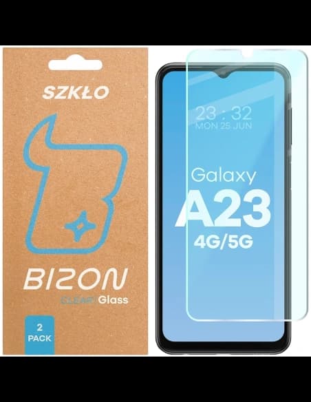 Gehärtetes Glas Bizon Glass Clear Duo Samsung Galaxy A23 4G / 5G [2 PACK]