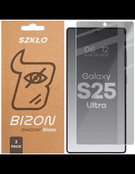 Bizon Glass Clear Shadow Samsung Galaxy S25 Ultra tinted [2 PACK]