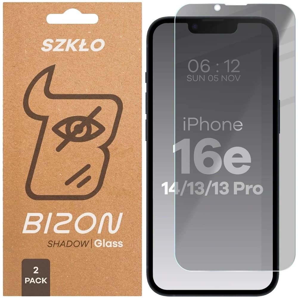 Bizon Glass Clear Shadow Apple iPhone 16e / 14 / 13 Pro / 13 színezett [2 CSOMAG] - 1