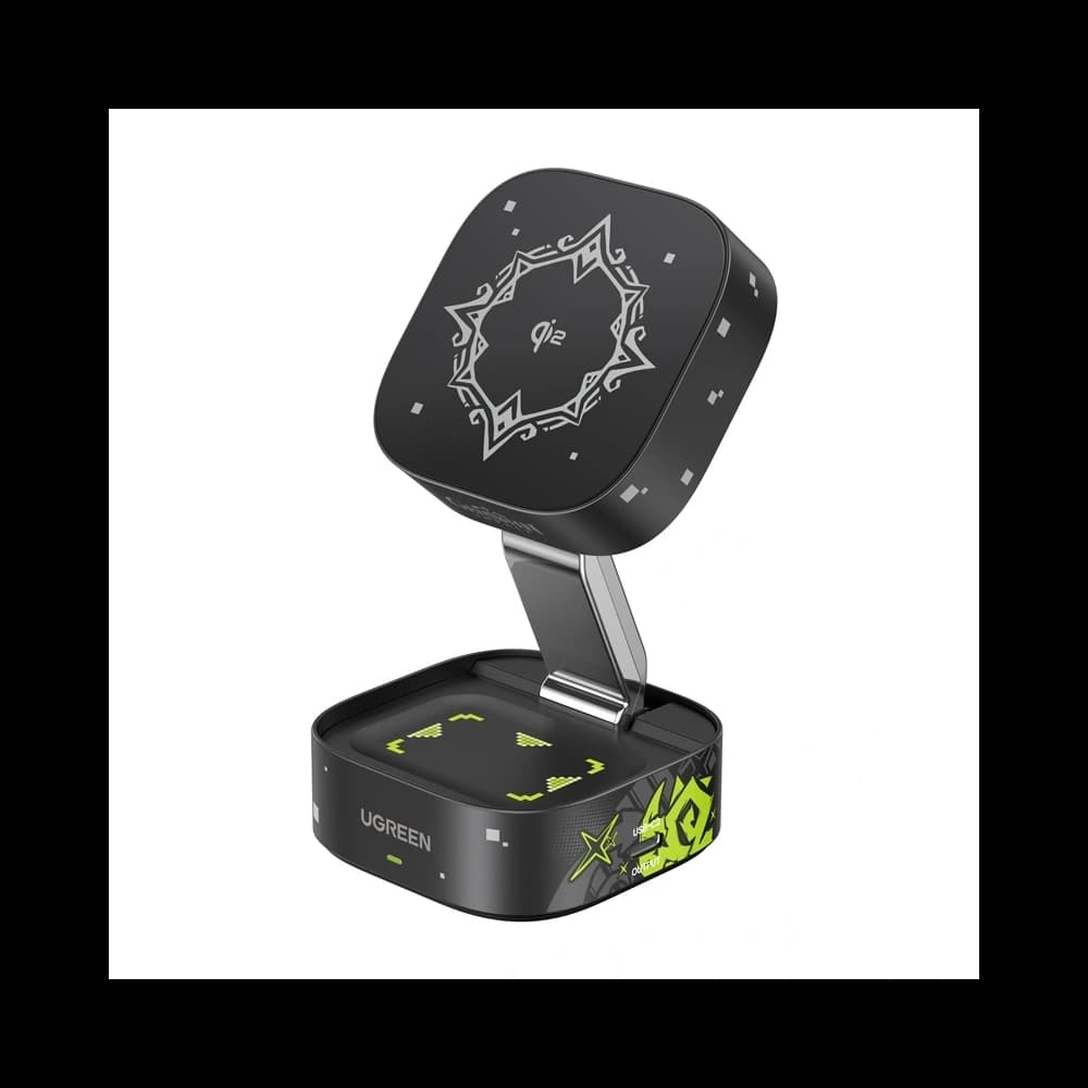 UGREEN W702 Qi2 2-v-1 Bezdrátová Nabíječka Genshin Impact Série Apple iPhone AirPods 25W + 1m USB-C Kabel - 1