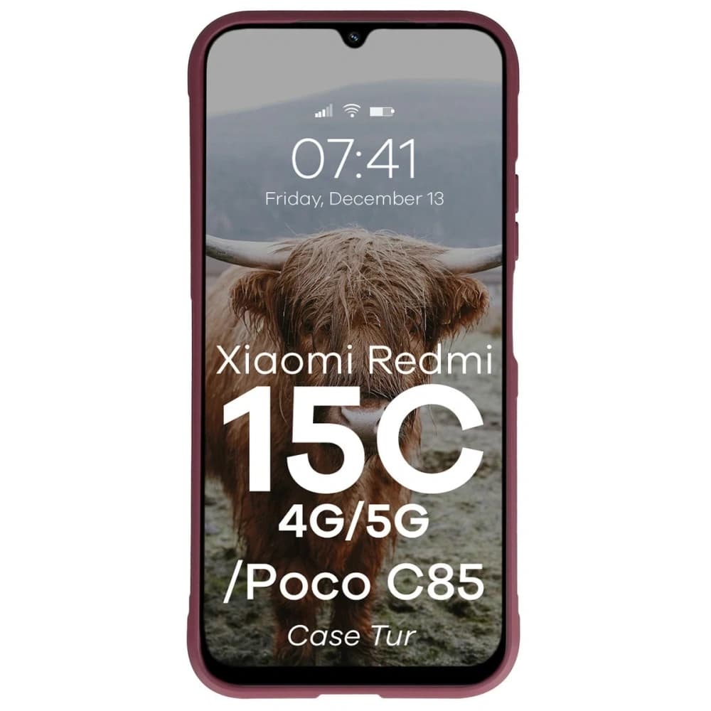 Bizon tok Tur Xiaomi Redmi 15C 4G / 5G / POCO C85 4G 173mm bordó - 5