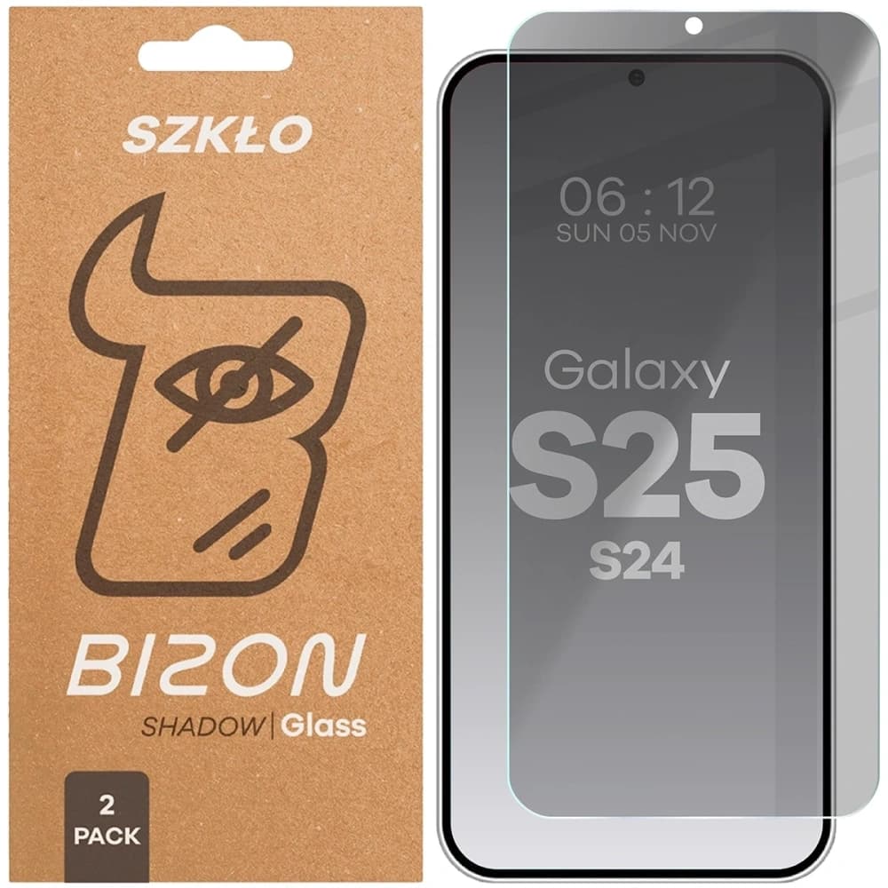 Bizon Glass Clear Shadow Duo Samsung Galaxy S25 / S24 tinted [2 PACK] - 1