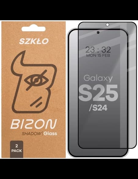 Bizon Glass Edge Shadow Duo Samsung Galaxy S25 / S24 tinted with a black frame [2 PACK]