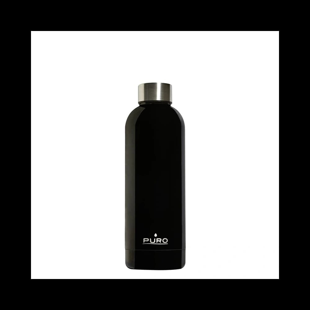 Puro Hot&Cold Thermal Stainless Steel Water Bottle 500ml (Shiny Black) - 1